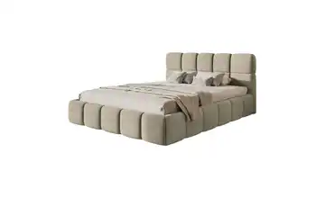 Polsterbett Cloudy ohne Bettkasten 140x200 cm Taupe Velours