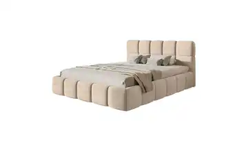 Polsterbett Cloudy ohne Bettkasten 160x200 cm Beige Velours