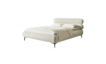 Polsterbett in Chenille Roule ohne Bettkasten 140x200 cm Taupe Goldfarben