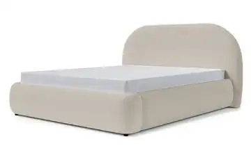 Polsterbett mit Bettkasten Ovo 180x200 cm Dunkelbeige Bouclé