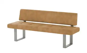 Wohnwert Einzelbank Mia 180 cm Hellbraun edelstahlfarben