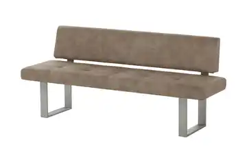 Wohnwert Einzelbank Mia 180 cm Taupe edelstahlfarben
