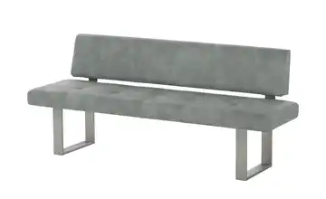 Wohnwert Einzelbank Mia 200 cm Silbergrau edelstahlfarben