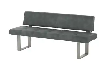 Wohnwert Einzelbank Mia 240 cm Anthrazit edelstahlfarben