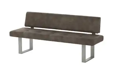 Wohnwert Einzelbank Mia 240 cm Braun edelstahlfarben