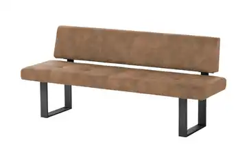 Wohnwert Einzelbank Mia 220 cm Cognacbraun Schwarz