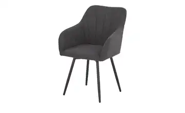 Armlehnstuhl 360° drehbar Leon Dunkelgrau