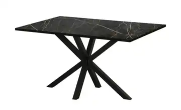 uno Esstisch Kent rechteckig 138 cm Marmoroptik, Schwarz