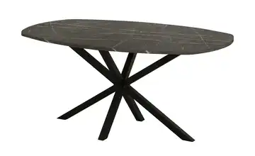 uno Esstisch Kent Marmoroptik, Grau 160 cm bootsförmig