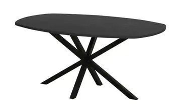 uno Esstisch Kent Eiche (Nachbildung), Schwarz 220 cm bootsförmig