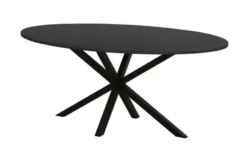 uno Esstisch Kent Eiche (Nachbildung), Schwarz 200 cm oval