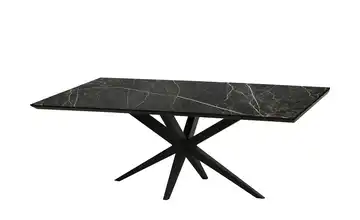uno Esstisch Wellington 160 cm Marmoroptik, Schwarz rechteckig