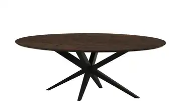 uno Esstisch Wellington 200 cm Mango (Nachbildung), Dunkelbraun oval