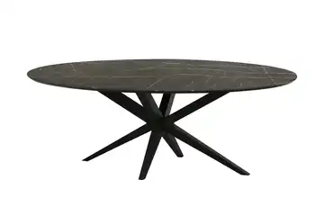 uno Esstisch Wellington 200 cm Marmoroptik, Grau oval