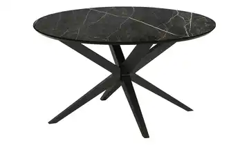 uno Esstisch Wellington Marmoroptik, Schwarz 120 cm rund