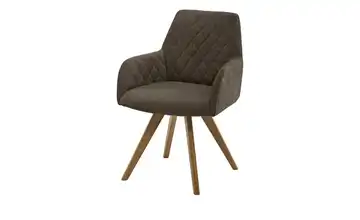 Woodford Esszimmerstuhl Bristol 1 Braun Webstoff Steppung innen Wildeiche Armlehne