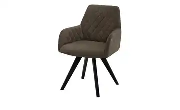 Woodford Esszimmerstuhl Bristol 1 Braun Webstoff Steppung innen Schwarz Armlehne