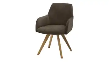 Woodford Esszimmerstuhl Bristol 2 Braun Webstoff Steppung außen Wildeiche Armlehne