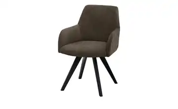 Woodford Esszimmerstuhl Bristol 2 Braun Webstoff Steppung außen Schwarz Armlehne