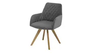 Woodford Esszimmerstuhl Bristol 1 Taupe Mikrofaser Steppung innen Wildeiche Armlehne