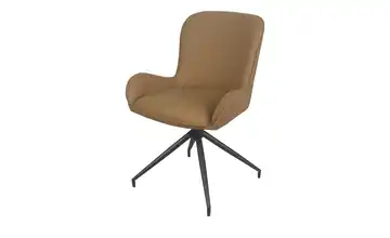 Stuhl drehbar mit Lederbezug Inari Braun