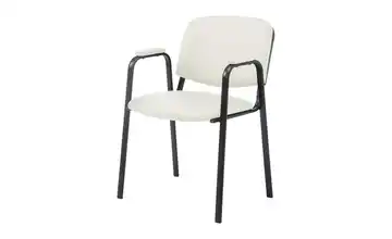 Besucherstuhl Creme, Schwarz
