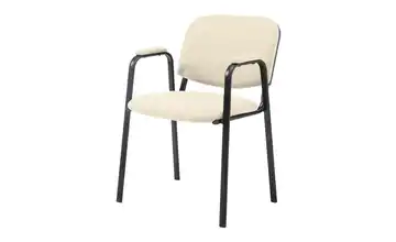 Besucherstuhl Creme, Schwarz