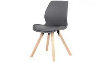 Esszimmerstuhl Luna Grau, Natur 87,5 cm Kunstleder 49 cm