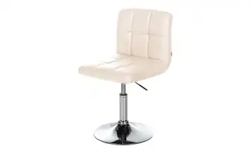 Drehstuhl Kunstleder Palma  Creme, verchromt