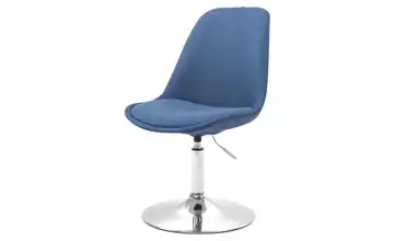 Drehstuhl drehbar Maverick Blau, verchromt