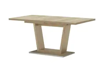 Esstisch Melamin 140 cm Bodenplatte Edelstahl-Optik