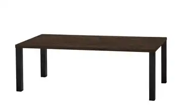 uno Esstisch Sandwich Mango (Nachbildung), Dunkelbraun 4-Fußgestell Metall 220 cm