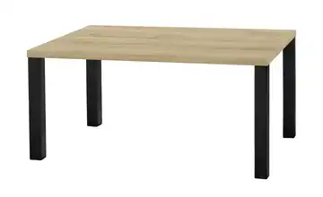 uno Esstisch Sandwich Eiche (Nachbildung), Hellbraun 4-Fußgestell Metall 138 cm