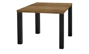 uno Esstisch Sandwich Teak (Nachbildung) 4-Fußgestell Metall 80 cm