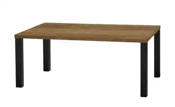 uno Esstisch Sandwich Teak (Nachbildung) 4-Fußgestell Metall 160 cm