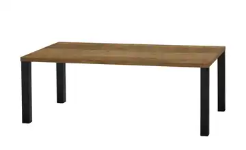 uno Esstisch Sandwich Teak (Nachbildung) 4-Fußgestell Metall 190 cm