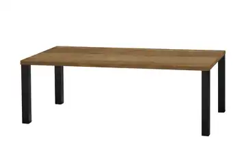 uno Esstisch Sandwich Teak (Nachbildung) 4-Fußgestell Metall 220 cm