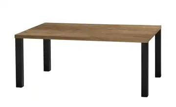 uno Esstisch Sandwich Eiche (Nachbildung), Braun 4-Fußgestell Metall 160 cm
