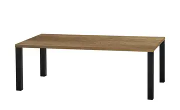 uno Esstisch Sandwich Eiche (Nachbildung), Braun 4-Fußgestell Metall 220 cm