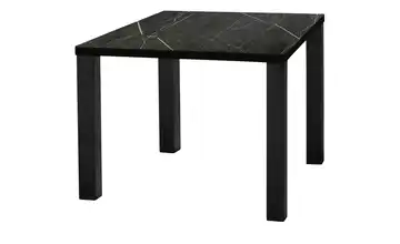 uno Esstisch Sandwich Marmoroptik, Schwarz 4-Fußgestell Metall 80 cm