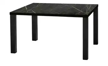 uno Esstisch Sandwich Marmoroptik, Schwarz 4-Fußgestell Metall 120 cm