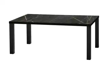 uno Esstisch Sandwich Marmoroptik, Schwarz 4-Fußgestell Metall 160 cm
