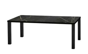 uno Esstisch Sandwich Marmoroptik, Schwarz 4-Fußgestell Metall 190 cm