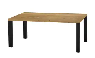 uno Esstisch Sandwich Eiche (Nachbildung), Natur 4-Fußgestell Metall 160 cm