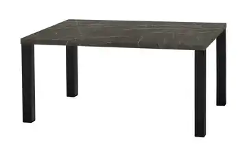 uno Esstisch Sandwich Marmoroptik, Grau 4-Fußgestell Metall 138 cm