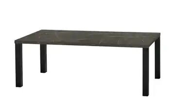 uno Esstisch Sandwich Marmoroptik, Grau 4-Fußgestell Metall 190 cm