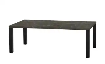 uno Esstisch Sandwich Marmoroptik, Grau 4-Fußgestell Metall 220 cm