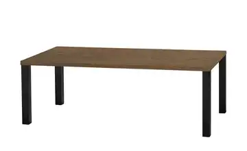 uno Esstisch Sandwich Eiche (Nachbildung), Haselnussbraun 4-Fußgestell Metall 220 cm