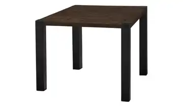 uno Esstisch Sandwich Mango (Nachbildung), Dunkelbraun 4-Fußgestell (seitl.montiert) Metall 80 cm