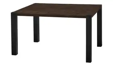uno Esstisch Sandwich Mango (Nachbildung), Dunkelbraun 4-Fußgestell (seitl.montiert) Metall 120 cm